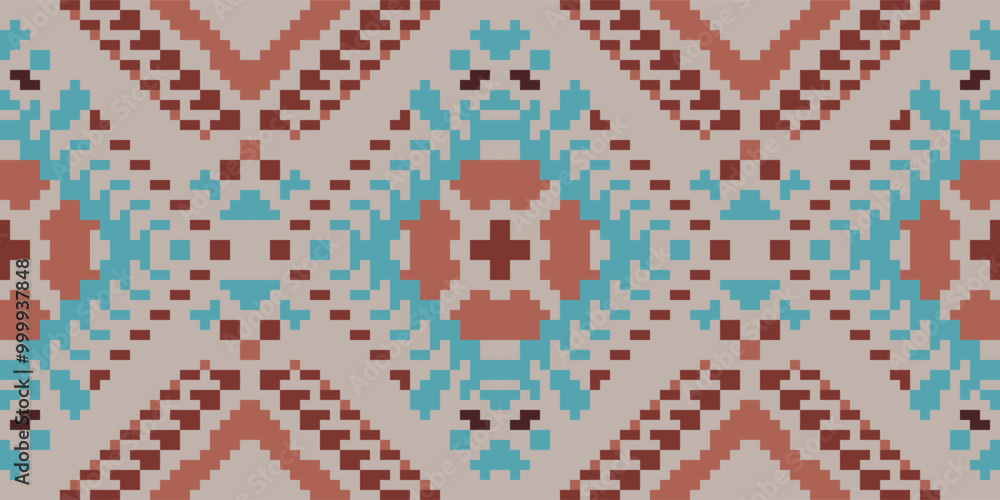 Moroccan Double Ikat Patternfolk Embroidery, Aztec Geometric Ornament Print. Design for Carpet, Wallpaper, Clothing, Wrapping, Fabric Moroccan Double Ikat Patternfolk Embroidery, Aztec Geometric Ornament Print. Design for Carpet, Wallpaper, Clothing, Wrapping, Fabric