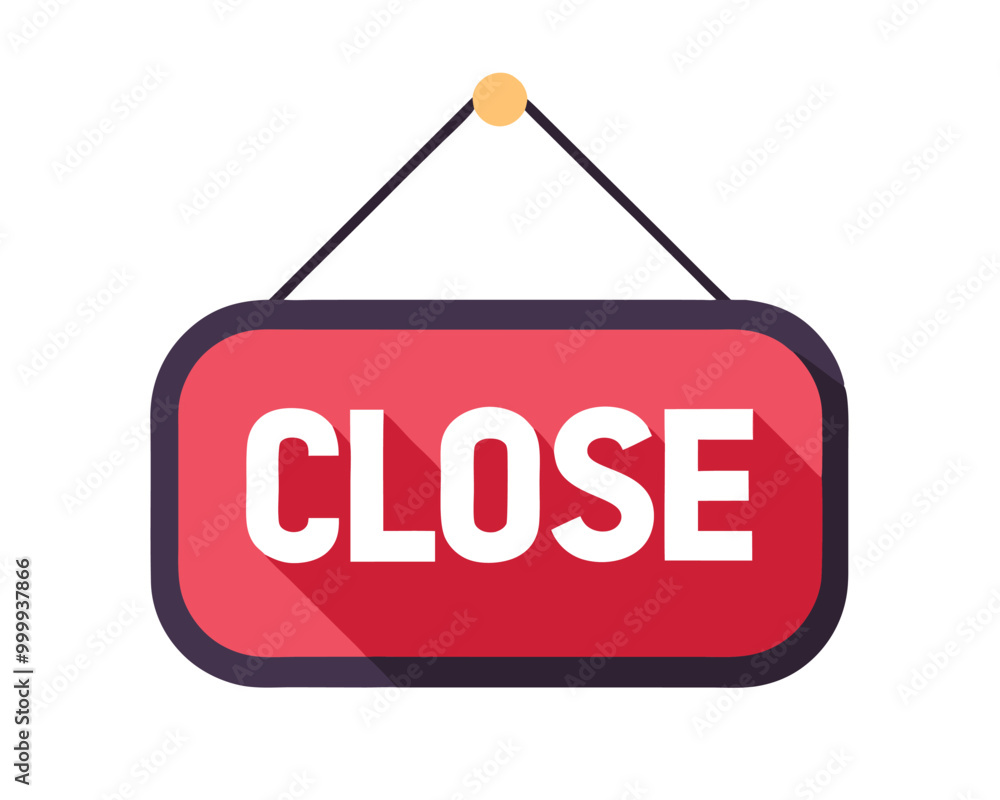 CLOSE Signboard Clipart with Red Gradient and Hanging Rope Design. CLOSE Signboard Clipart with Red Gradient and Hanging Rope Design.