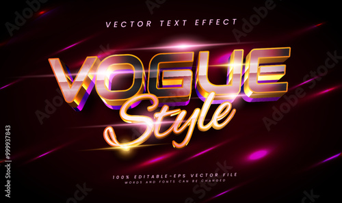 Vogue style editable vector text effect, with elegant pink concept