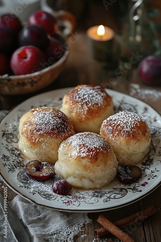 Wallpaper Mural Szilvás Gombóc: Potato dumplings filled with plums, served with sugar and cinnamon. Torontodigital.ca