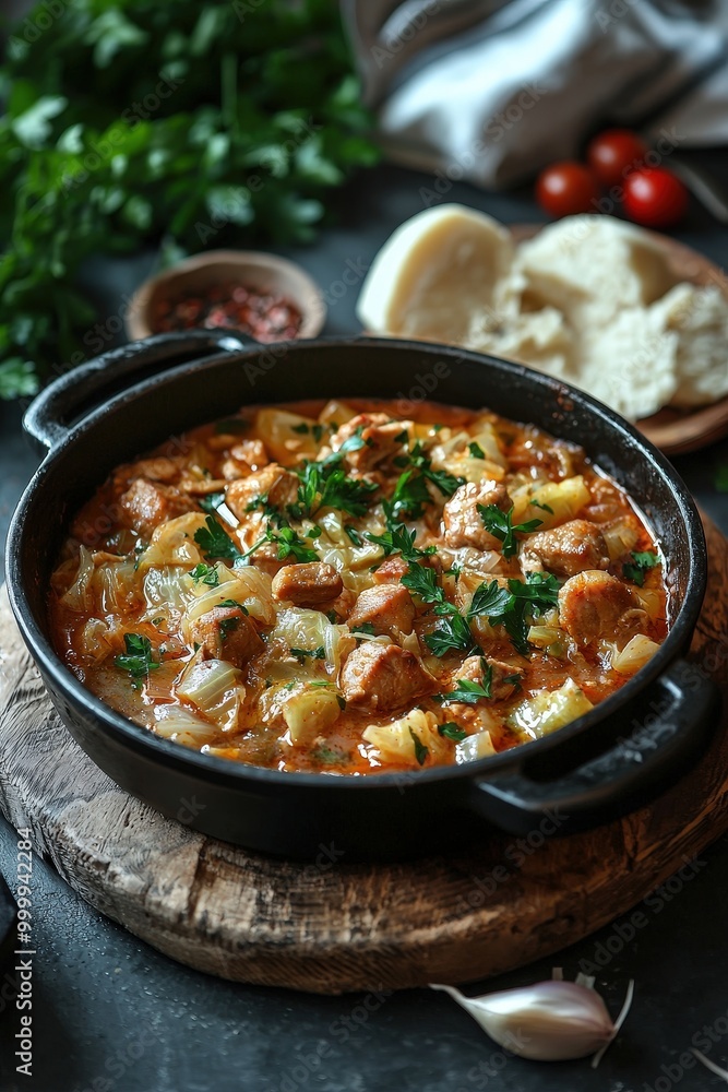 Székelykáposzta: A cabbage stew with pork and paprika, slow-cooked to perfection. Székelykáposzta: A cabbage stew with pork and paprika, slow-cooked to perfection.