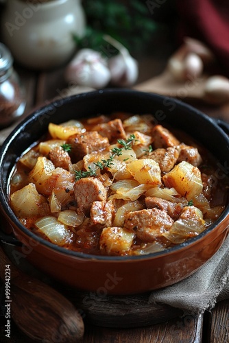 Székelykáposzta: A cabbage stew with pork and paprika, slow-cooked to perfection.