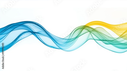 Wallpaper Mural Abstract blue and yellow liquid wavy shapes futuristic banner. Glowing retro waves background Torontodigital.ca