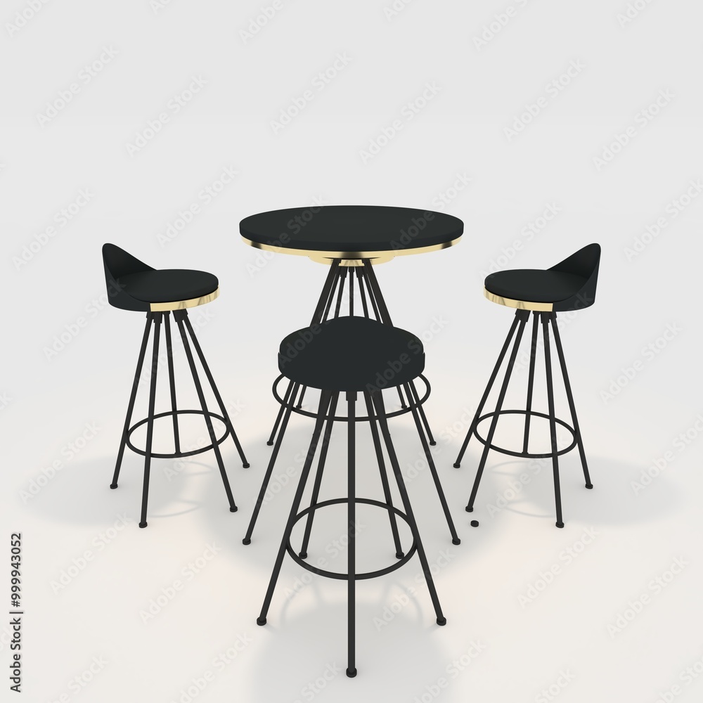 3d render bar table and chair design element. Furniture Collection 3d render bar table and chair design element. Furniture Collection