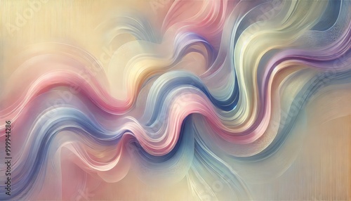 An abstract digital artwork featuring soft, flowing ribbons of color that blend seamlessly into each other