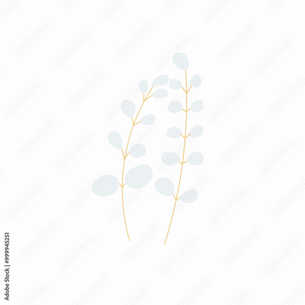 icon illustration of a white cotton plant with brown branches icon illustration of a white cotton plant with brown branches