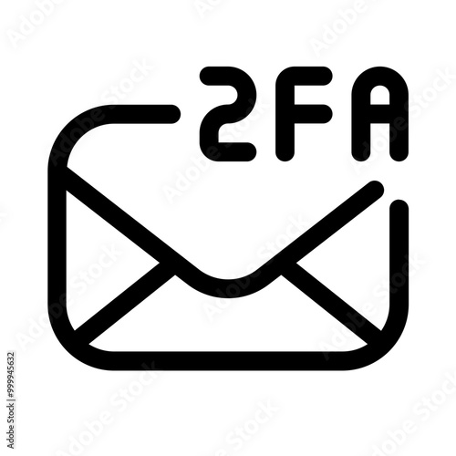 mail 2fa icon with line style, perfect for user interface projects