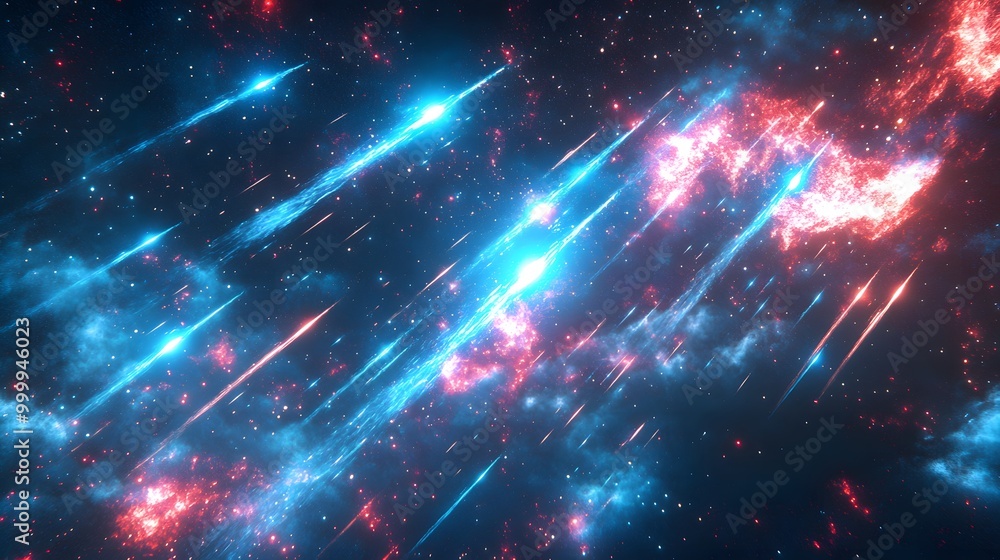 Neon Meteor Shower Streaming Through the Night with Bioluminescent Radiance Neon Meteor Shower Streaming Through the Night with Bioluminescent Radiance