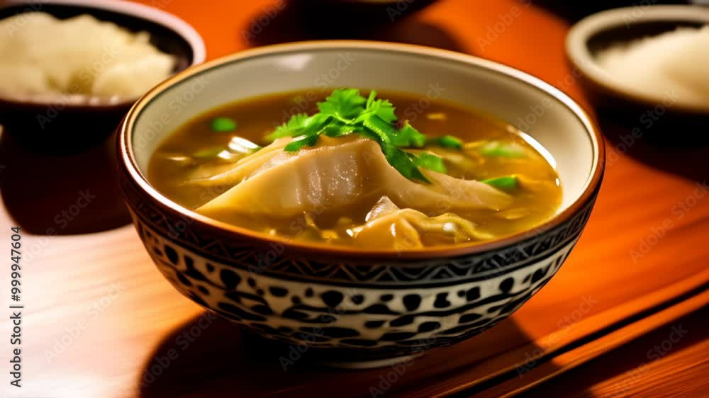 Delicious Asian noodle soup ready to be savored Delicious Asian noodle soup ready to be savored