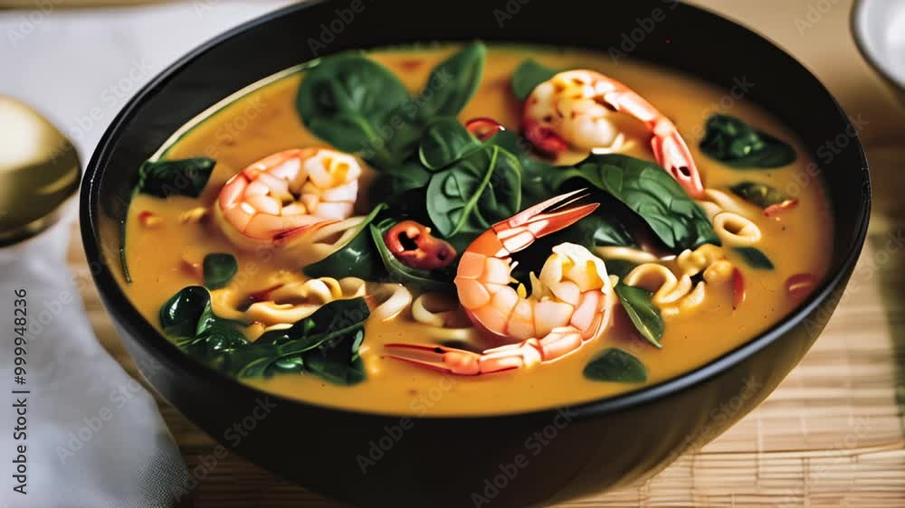 custom made wallpaper toronto digital Delicious Seafood Soup with Shrimp and Noodles