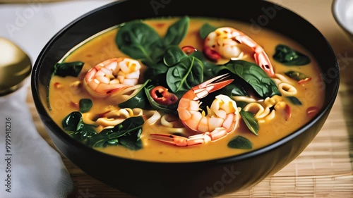 Wallpaper Mural  Delicious Seafood Soup with Shrimp and Noodles Torontodigital.ca