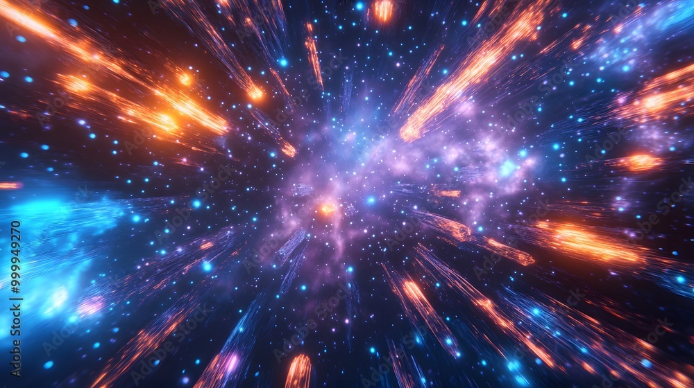 Obraz premium Neon Meteor Explosion
