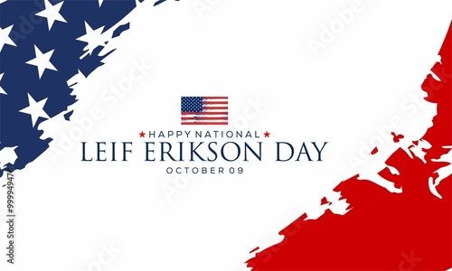 Happy Leif Erikson Day, social media post, posters, greeting cards. vektor background . photo