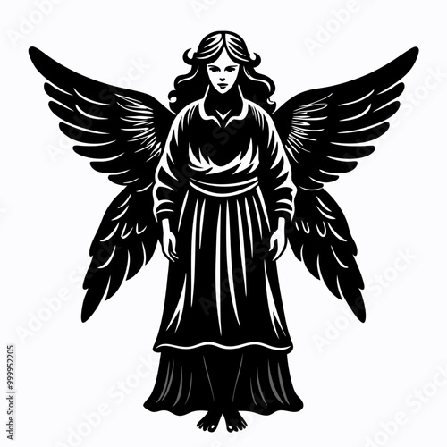 Christmas Angel Black silhouette