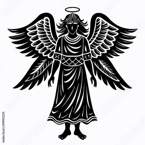 Christmas Angel Black silhouette