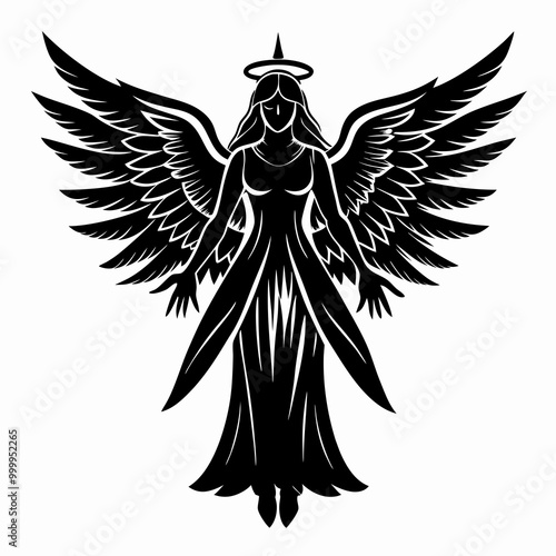Christmas Angel Black silhouette