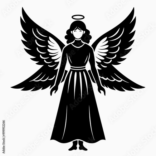 Christmas Angel Black silhouette