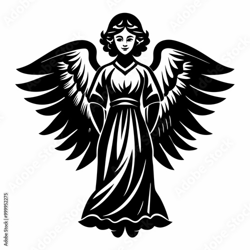 Christmas Angel Black silhouette