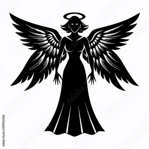 Christmas Angel Black silhouette