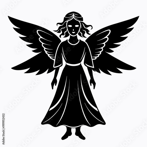 Christmas Angel Black silhouette