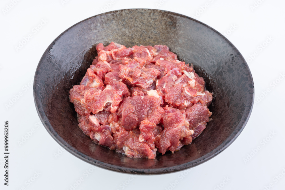 A bowl of marinated beef brisket A bowl of marinated beef brisket