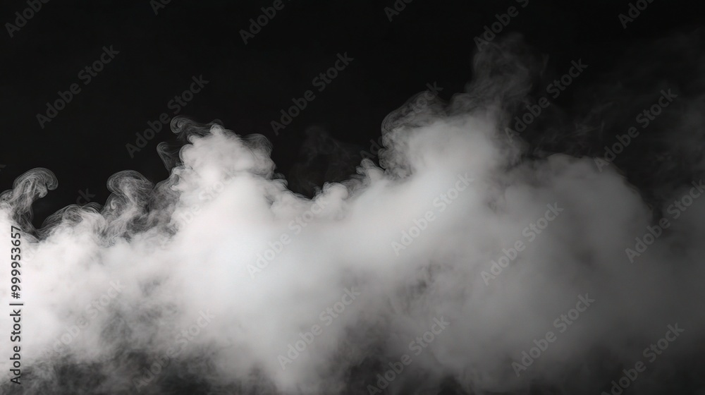 Ethereal Smoke Swirl on Black Background Ethereal Smoke Swirl on Black Background
