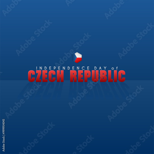 Blue background with shaded text, suitable for Czech Republic Independence Day poster