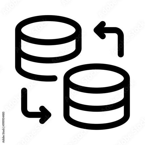 database change icon with line style, perfect for user interface projects photo