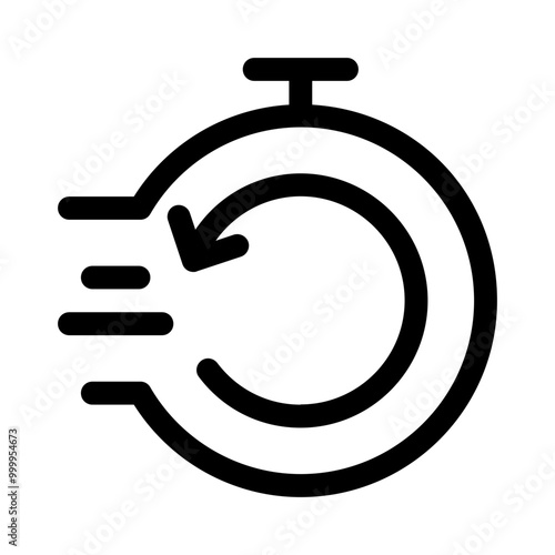 return time icon with line style, perfect for user interface projects photo