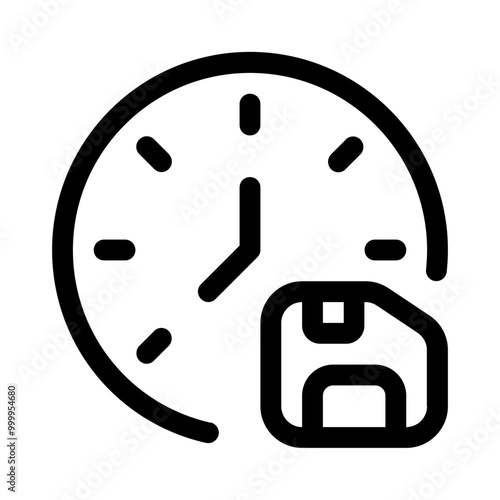 save time icon with line style, perfect for user interface projects