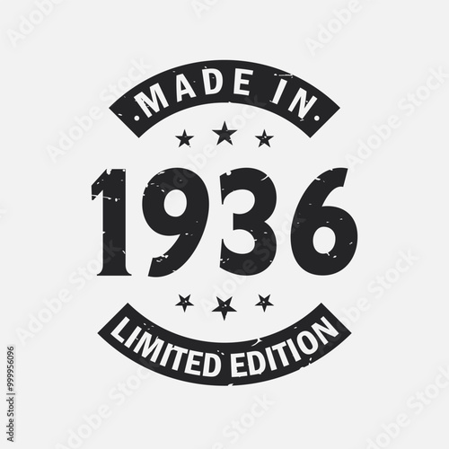 Made in 1936 Limited Edition. Vintage 1936 birthday T-shirt