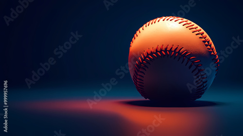 Baseball illuminated in the dark