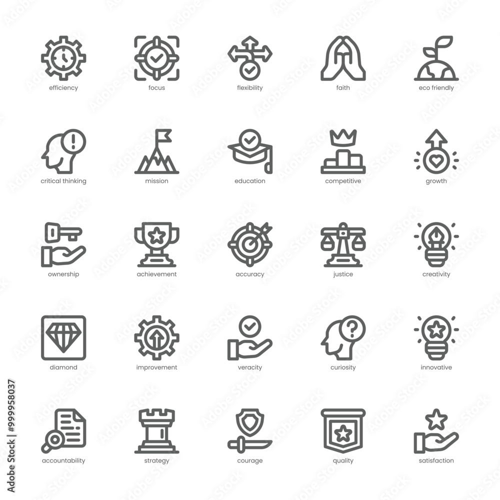 Core Value icon pack for your website, mobile, presentation, and logo design. Core Value icon outline design. Vector graphics illustration and editable stroke. Core Value icon pack for your website, mobile, presentation, and logo design. Core Value icon outline design. Vector graphics illustration and editable stroke.