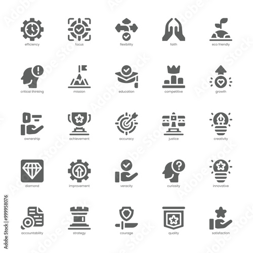 Core Value icon pack for your website, mobile, presentation, and logo design. Core Value icon glyph design. Vector graphics illustration and editable stroke.