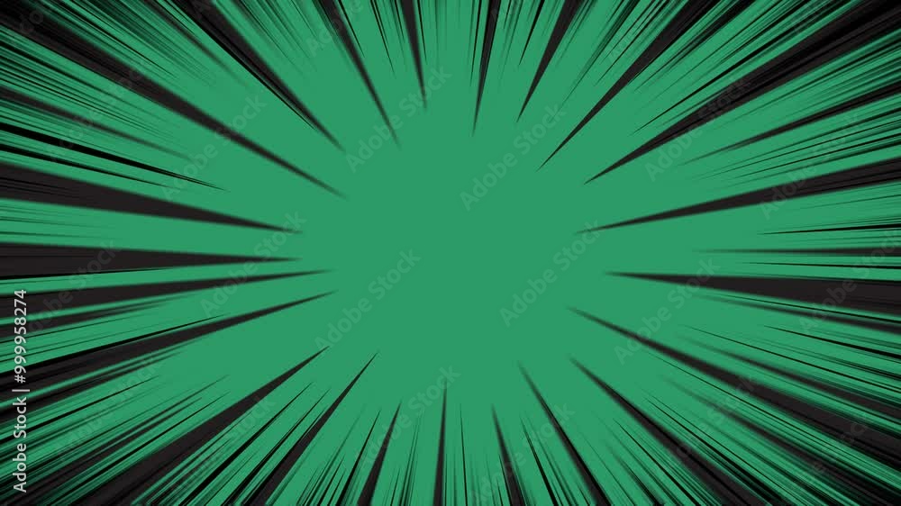 Comic pop art background in Green color with speed Lines Comic pop art background in Green color with speed Lines