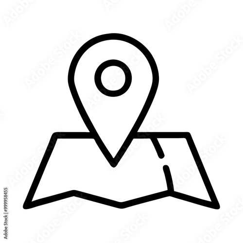 Geolocation icon featuring a map with a location pin representing contact details