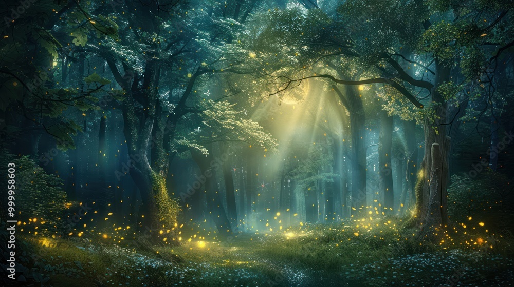 Enchanted Forest with Fireflies Enchanted Forest with Fireflies