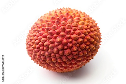 High angle view of fresh lychee fruit on white background