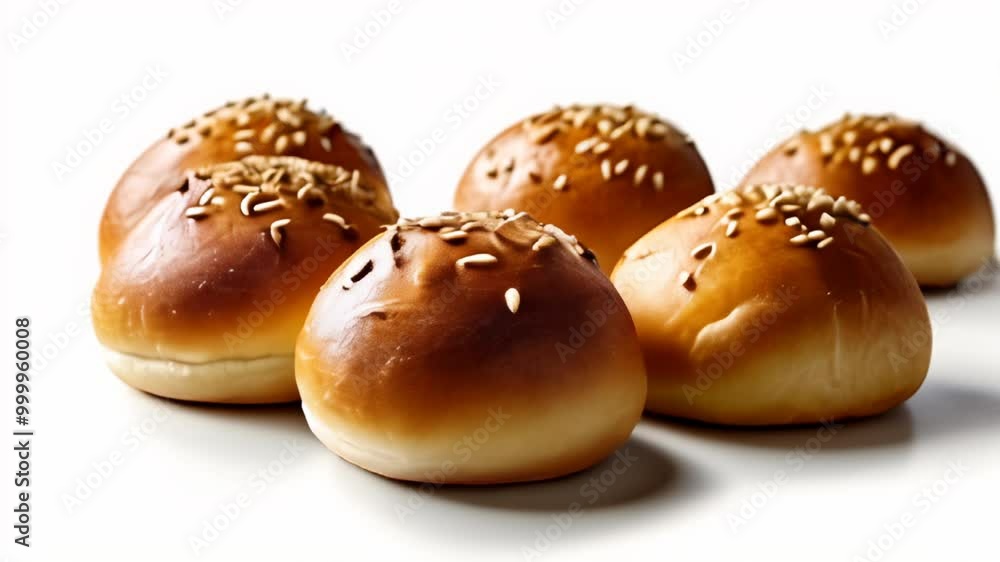Deliciously baked bread rolls with sesame seeds Deliciously baked bread rolls with sesame seeds