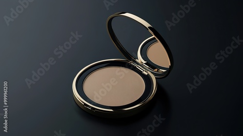 Stylish Compact Powder Case with Mirror Opened