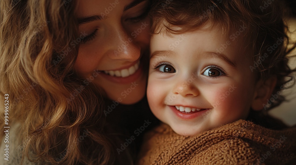 Compassionate Caregiver Comforting Smiling Child with Love and Warmth in Emotional Support Scene Compassionate Caregiver Comforting Smiling Child with Love and Warmth in Emotional Support Scene