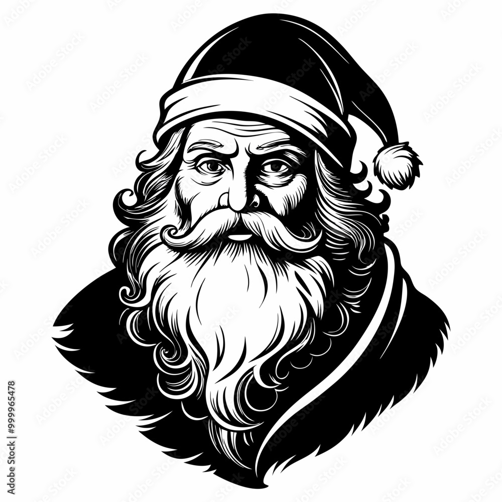 Christmas Santa Black silhouette Christmas Santa Black silhouette