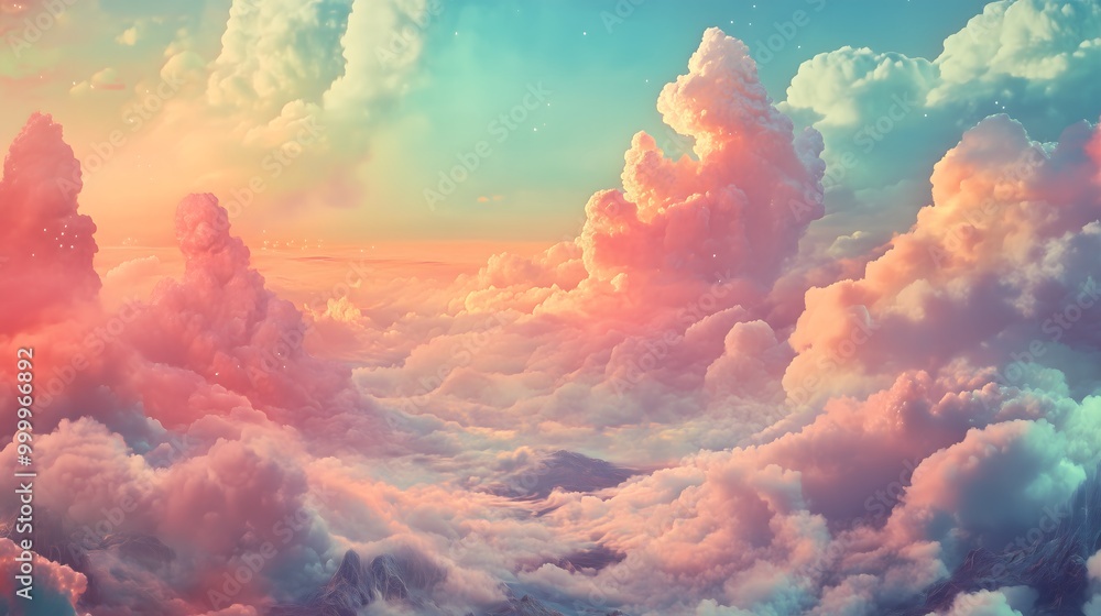 Serene Sunset Clouds Above a Dreamy Landscape Serene Sunset Clouds Above a Dreamy Landscape
