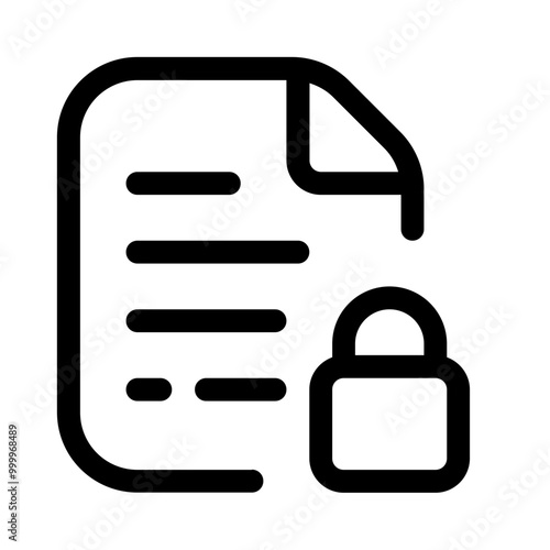 privacy locked icon with line style, perfect for user interface projects photo