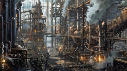 Wallpaper Mural Steampunk Industrial Complex Torontodigital.ca