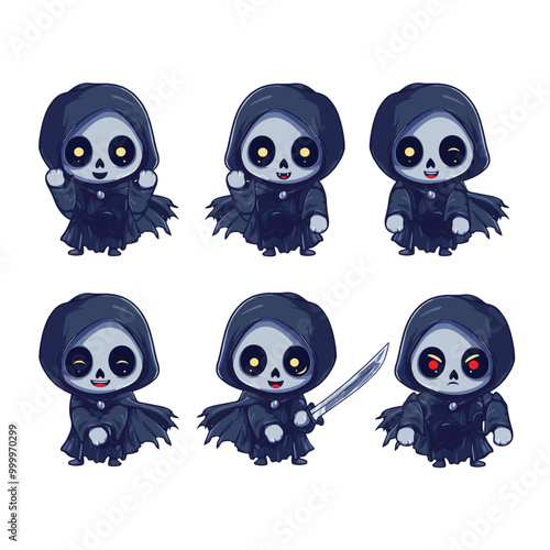 cute grim reaper vector design