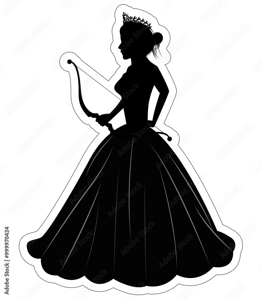 Cute Princess Silhouette With Arrow Cute Princess Silhouette With Arrow