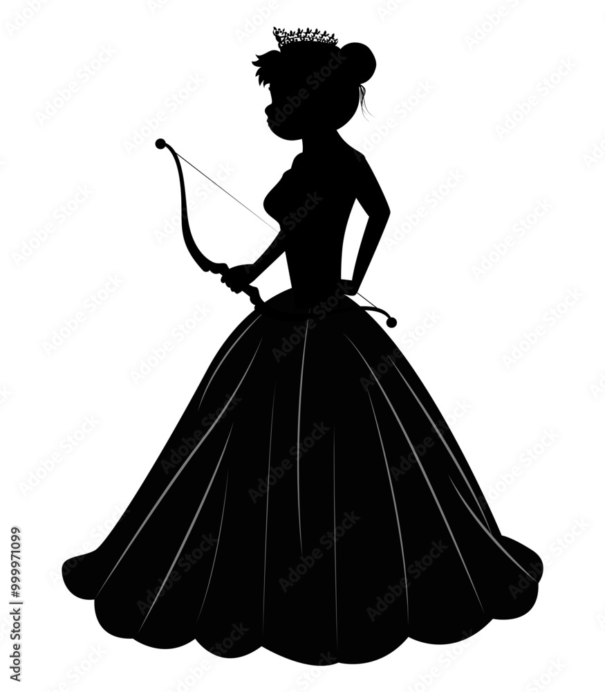 Cute Princess Silhouette With Arrow Cute Princess Silhouette With Arrow