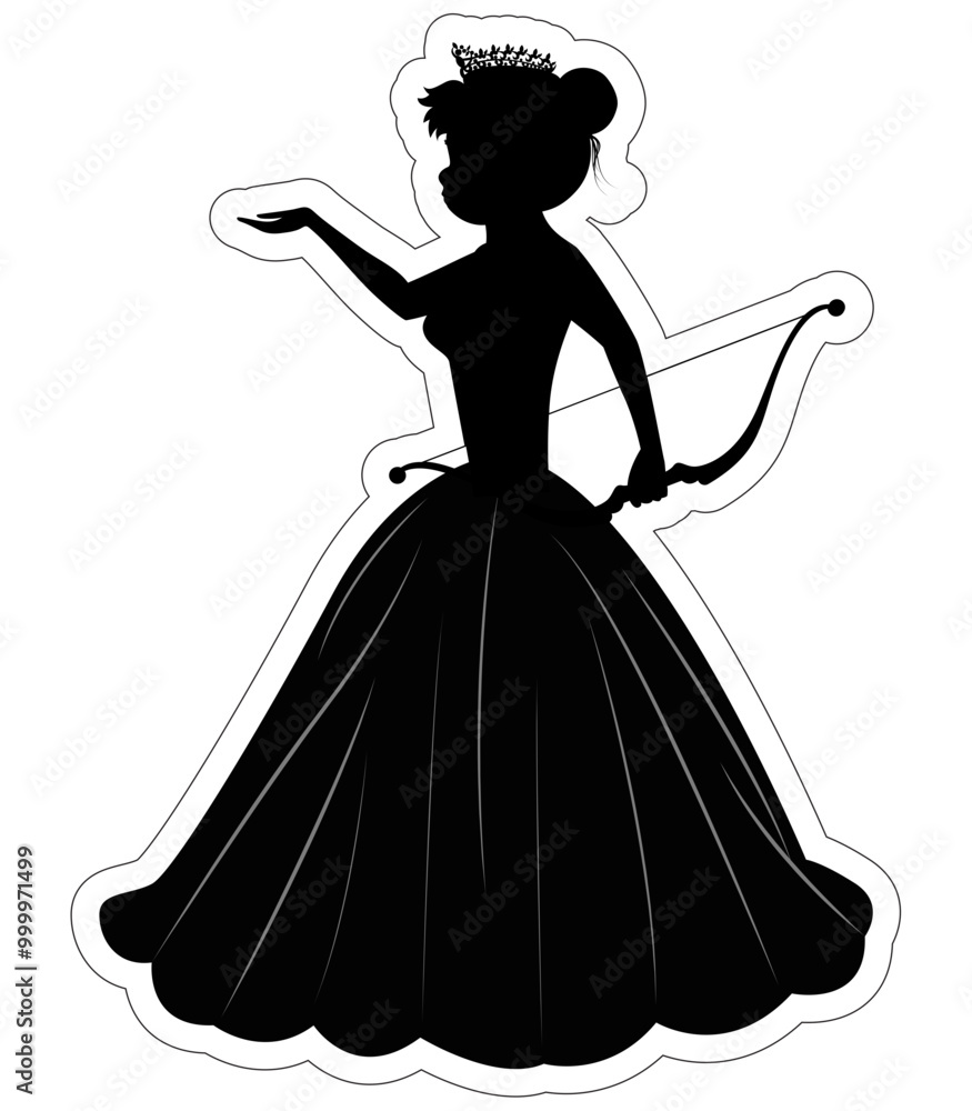 Cute Princess Silhouette With Arrow Cute Princess Silhouette With Arrow