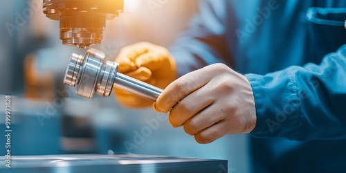 A technician operates machi...